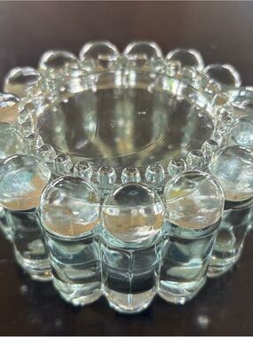 Vintage Anchor Hocking “Boopie” Bubble Glass Beaded 4” Trinket/Jewelry Dish